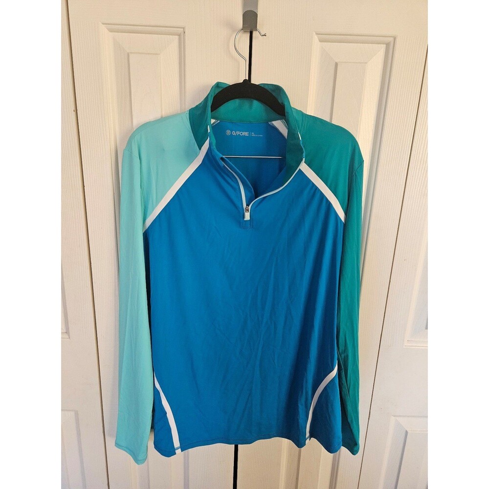 G/Fore Colour Block Silky Tech Quarter Zip Golf Pullover womenXL L 12 14